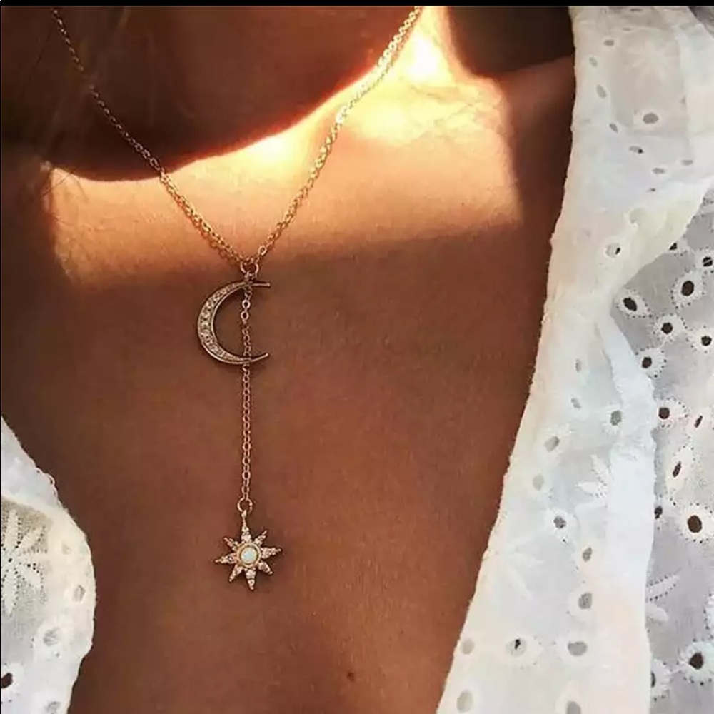 Gold Moon & Star Pendant Necklace ✨ Celestial Crescent Moon Star Necklace